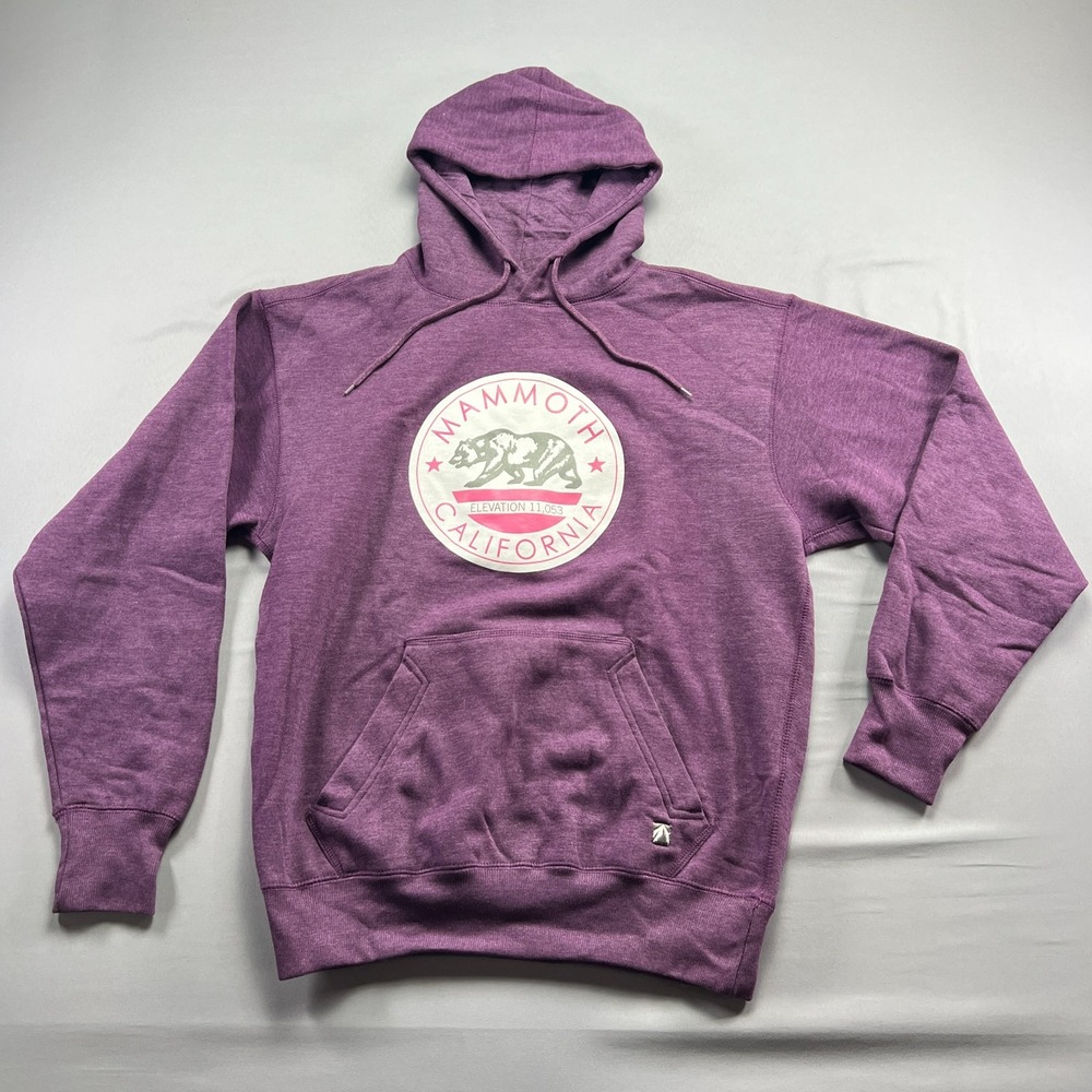 Outfitter Trading Co. Hoodie Men M Lavender Mammoth California Graphics Pullover